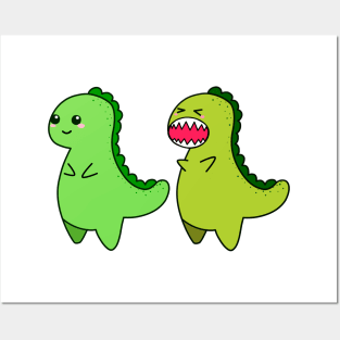 kawaii cute t-rex tyrannosaurus rex Posters and Art